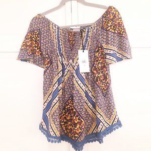 NWT Off Shoulder Boho Top Size Small